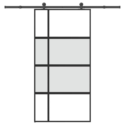 Schuifdeur met beslag 102,5x205 cm gehard glas en aluminium