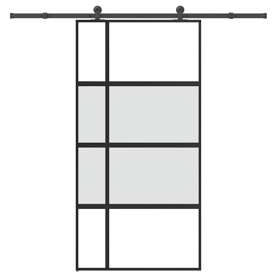 Schuifdeur met beslag 102,5x205 cm gehard glas en aluminium