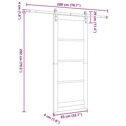 Binnen Deur Orkdal Massief Grenenhout 83 x 202 cm