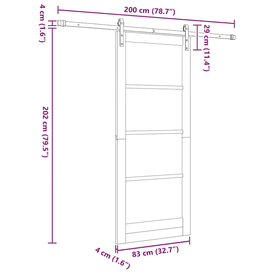 Binnen Deur Orkdal Massief Grenenhout 83 x 202 cm