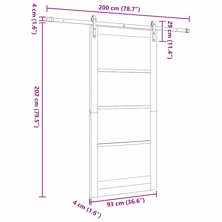 Binnen Deur Orkdal Wit 93 x 202 cm