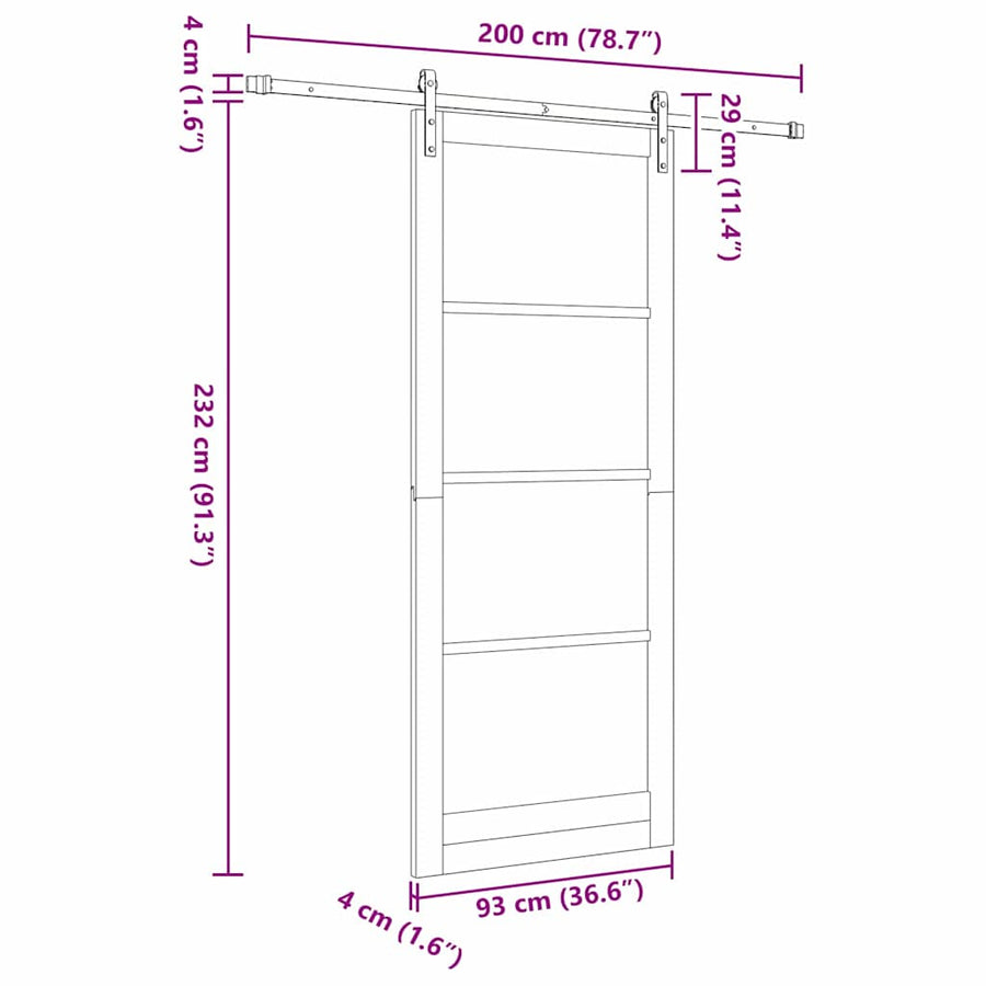 Binnen Deur Orkdal Bruin Natuurlijk En Wit 93 x 232 cm