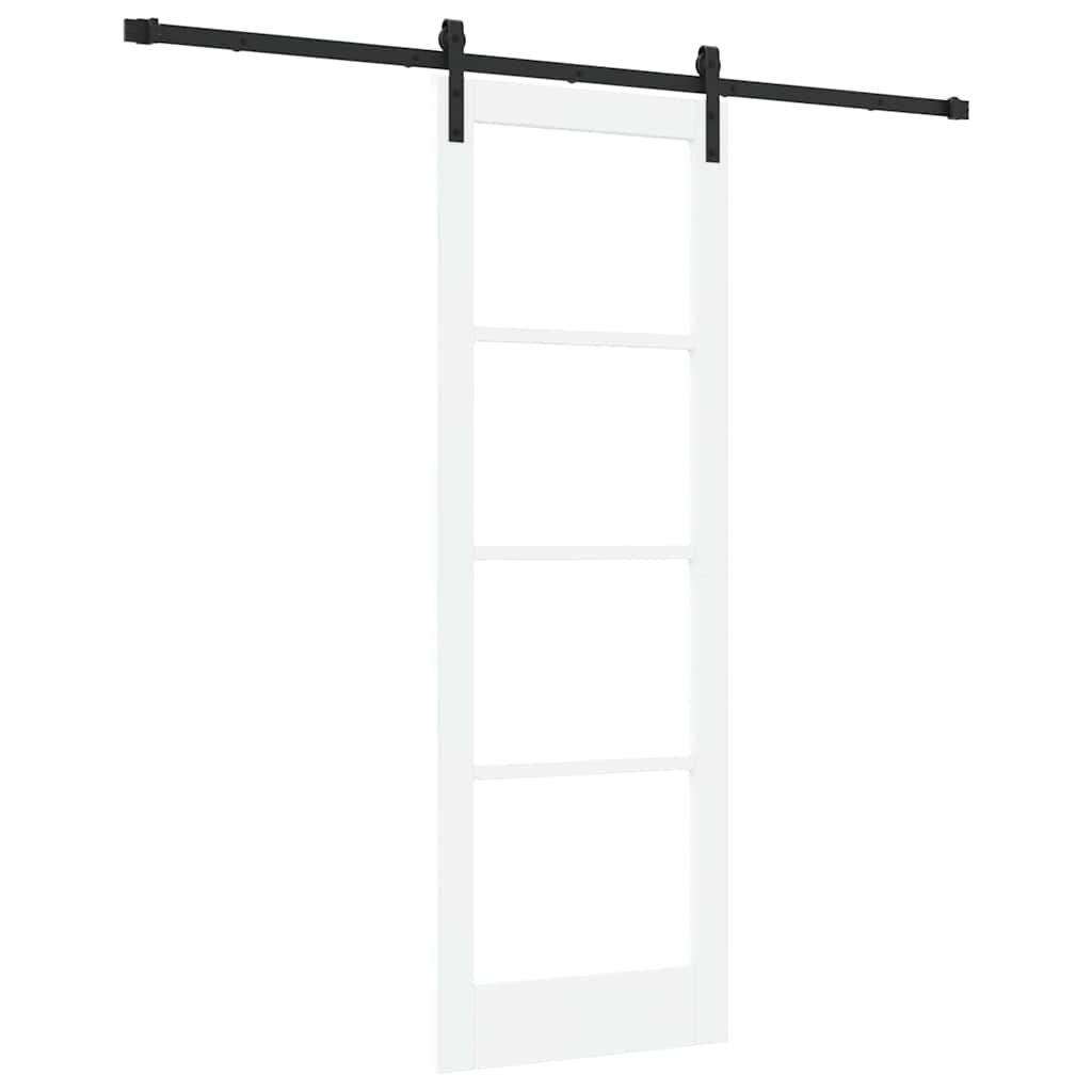Schuifdeur ORKDAL Wit 73,5 x 211 cm Massief grenenhout en glas
