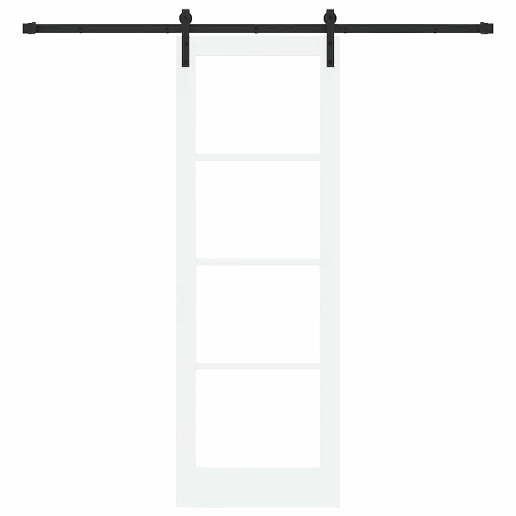 Schuifdeur ORKDAL Wit 73,5 x 211 cm Massief grenenhout en glas