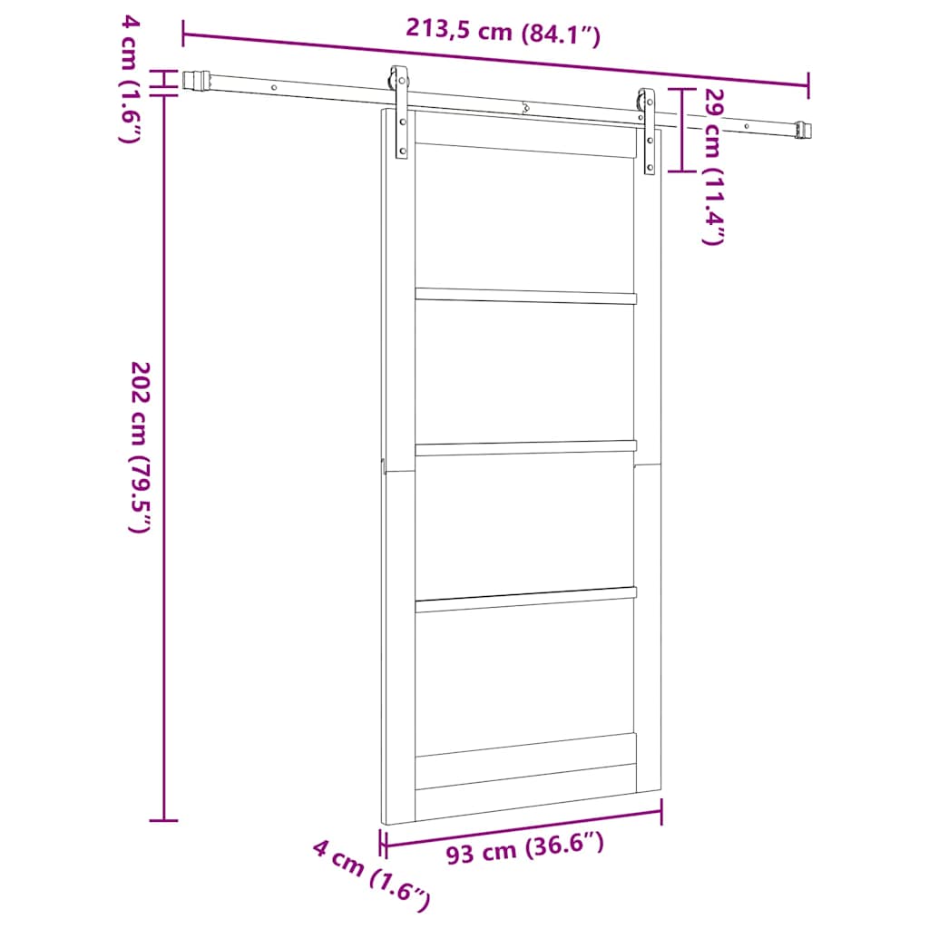 Schuifdeur Anders Orkdal Bruin 93 x 202 cm