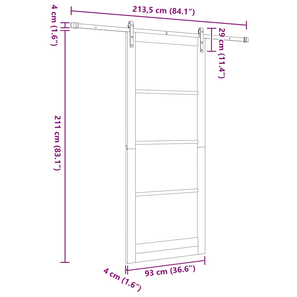 Schuifdeur Anders Orkdal Bruin 93 x 232 cm