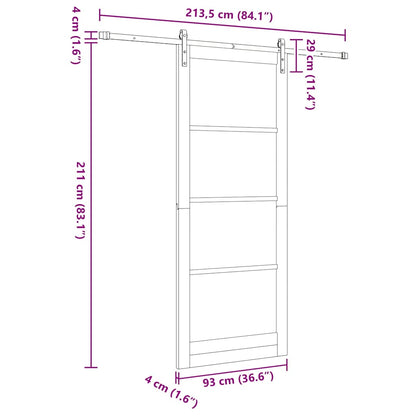 Schuifdeur Anders Orkdal Bruin 93 x 232 cm