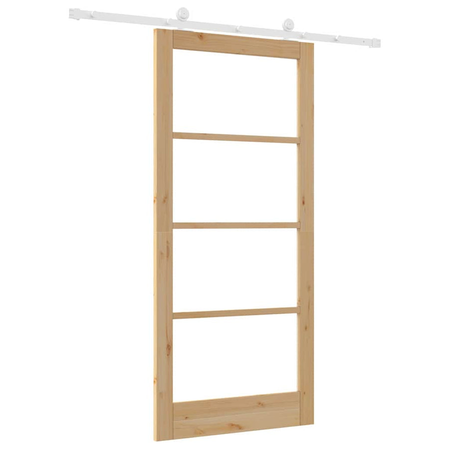 Schuifdeur Orkdal Bruin Hout En Metaal Natuurlijk En Wit 93 x 202 cm
