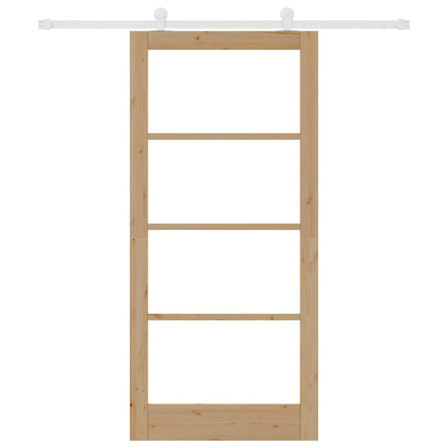 Schuifdeur Orkdal Bruin Hout En Metaal Natuurlijk En Wit 93 x 202 cm