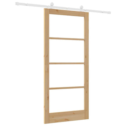 Schuifdeur Orkdal Bruin Hout En Metaal Natuurlijk En Wit 93 x 202 cm