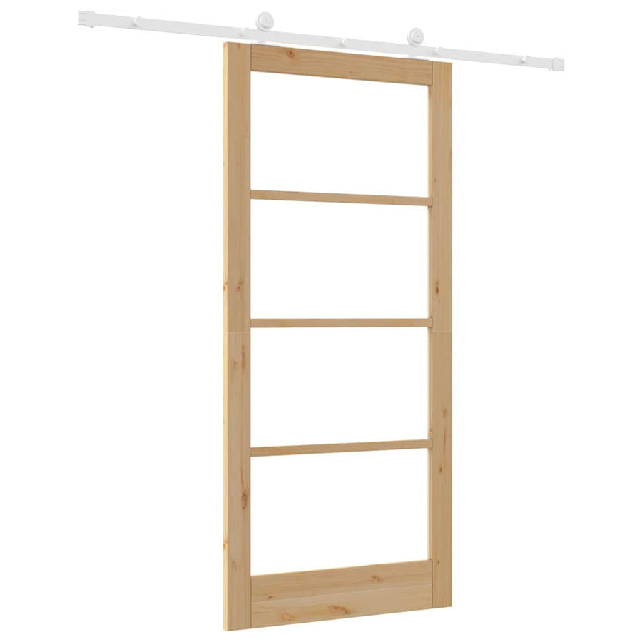 Schuifdeur Orkdal Bruin Hout En Metaal Natuurlijk En Wit 93 x 202 cm
