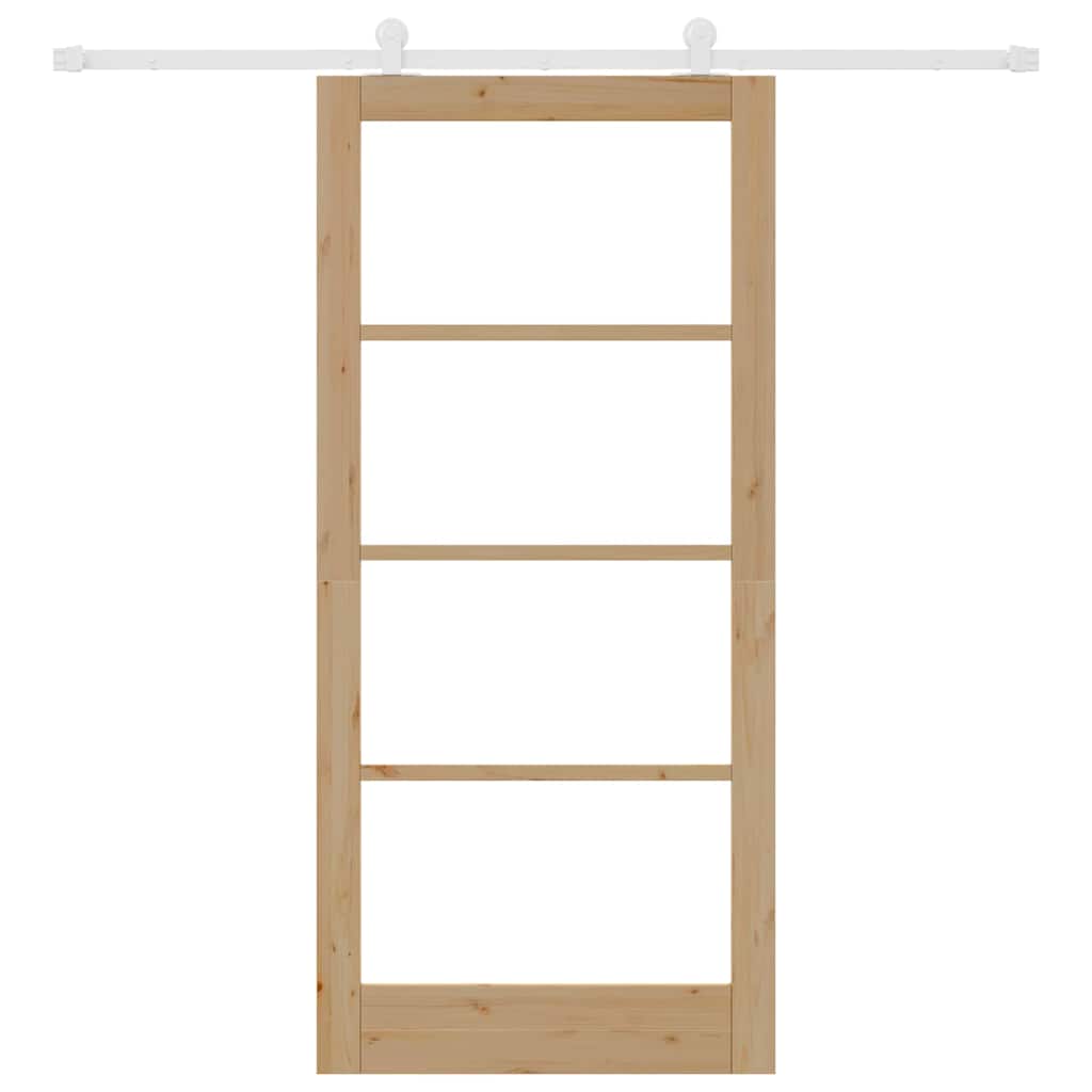Schuifdeur Orkdal Bruin Hout En Metaal Natuurlijk En Wit 93 x 202 cm