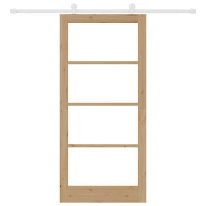 Schuifdeur Orkdal Bruin Hout En Metaal Natuurlijk En Wit 93 x 202 cm