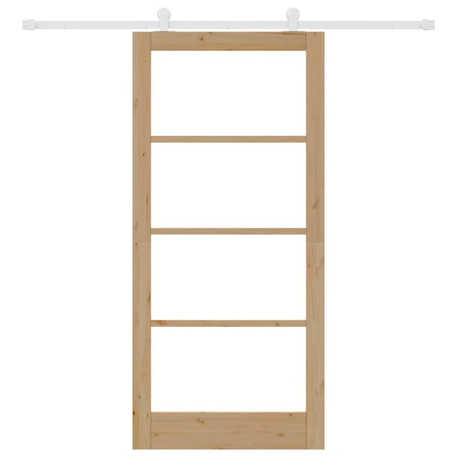 Schuifdeur Orkdal Bruin Hout En Metaal Natuurlijk En Wit 93 x 202 cm