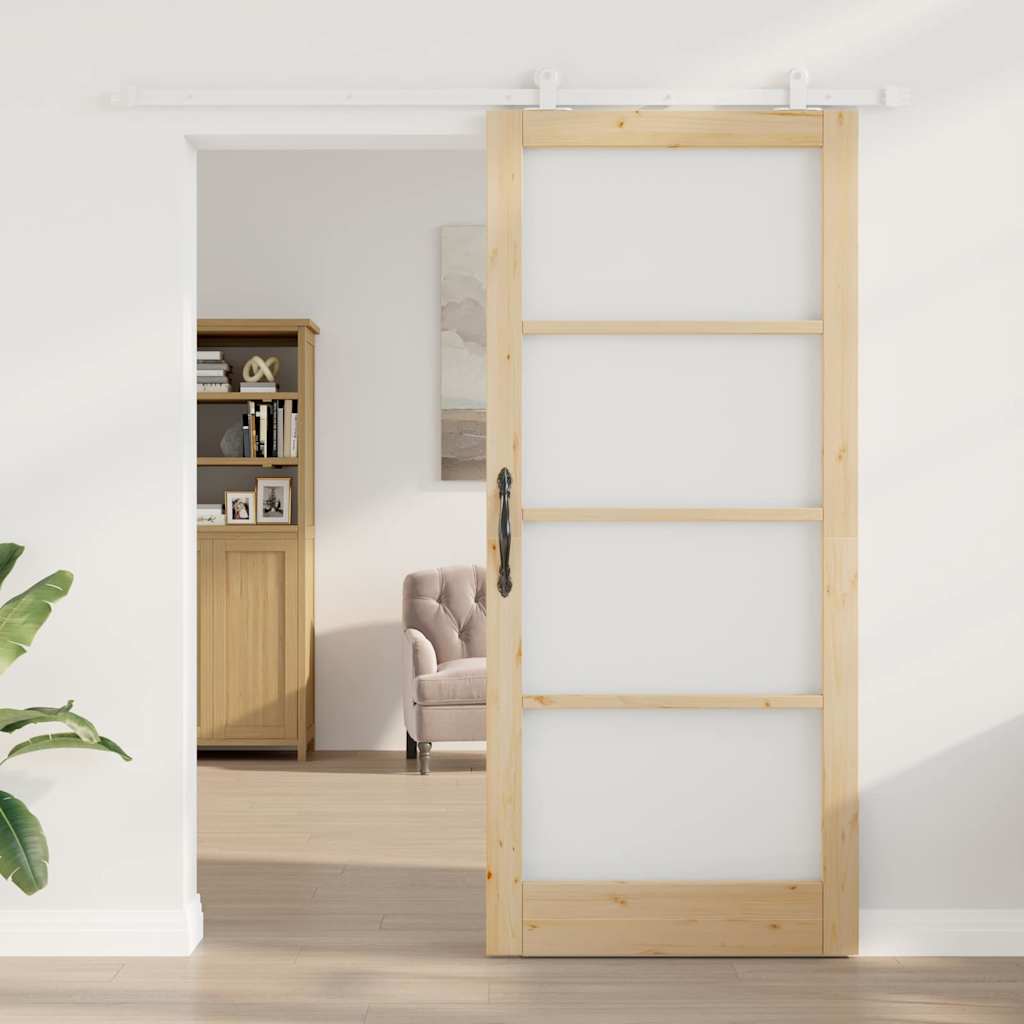 Schuifdeur Orkdal Bruin Hout En Metaal 93 x 211 cm