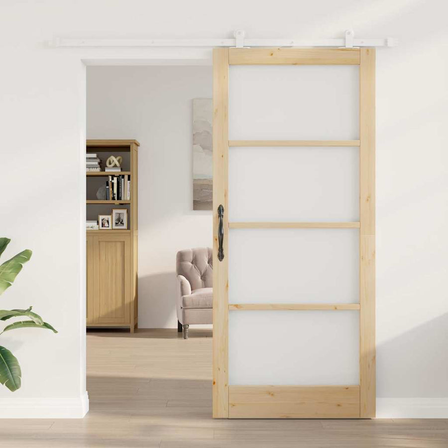 Schuifdeur Orkdal Bruin Hout En Metaal 93 x 211 cm