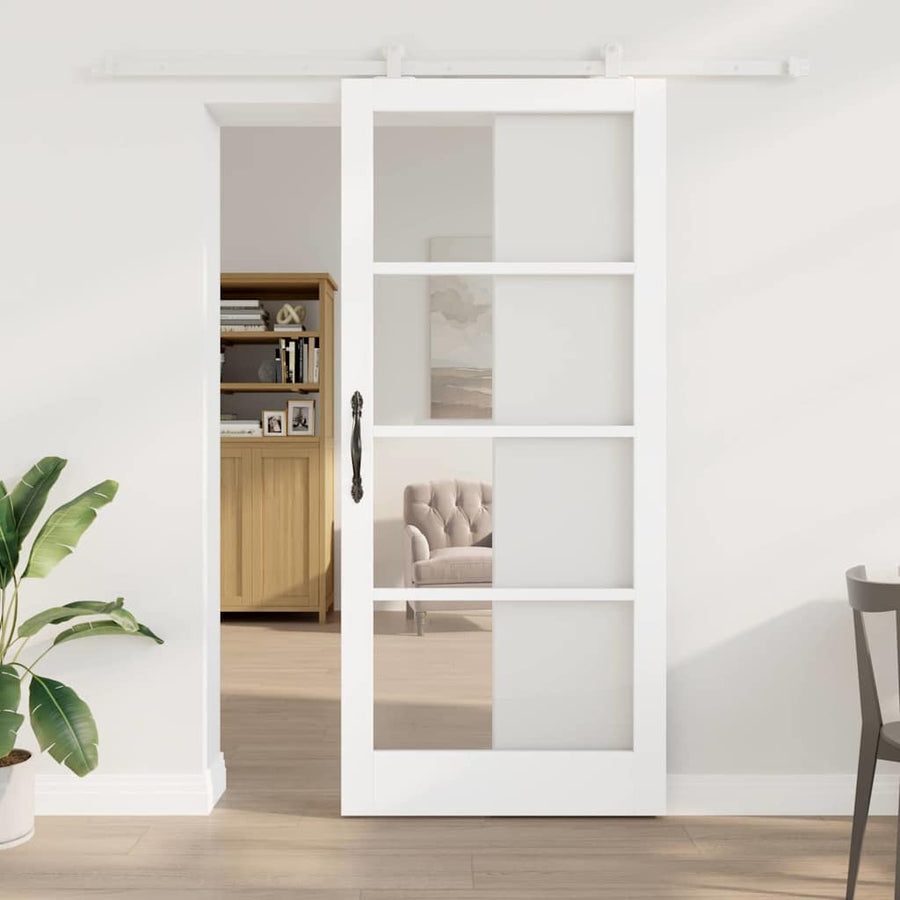 Schuifdeur Orkdal Hout En Metaal Wit 93 x 211 cm