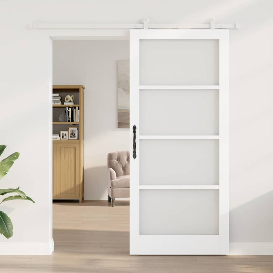 Schuifdeur Orkdal Hout En Metaal Wit 93 x 211 cm