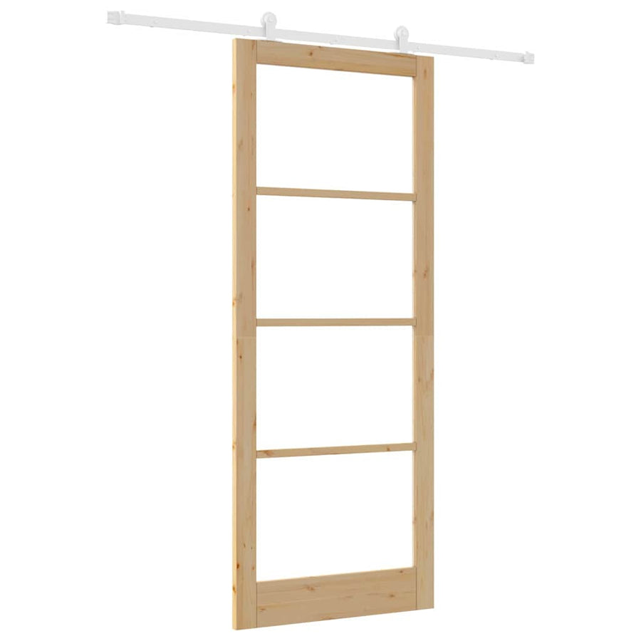 Schuifdeur Orkdal Bruin Hout En Metaal Natuurlijk En Wit 93 x 232 cm