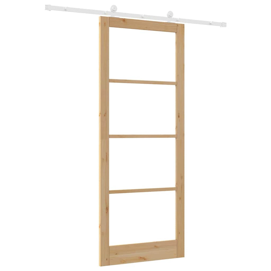 Schuifdeur Orkdal Bruin Hout En Metaal Natuurlijk En Wit 93 x 232 cm
