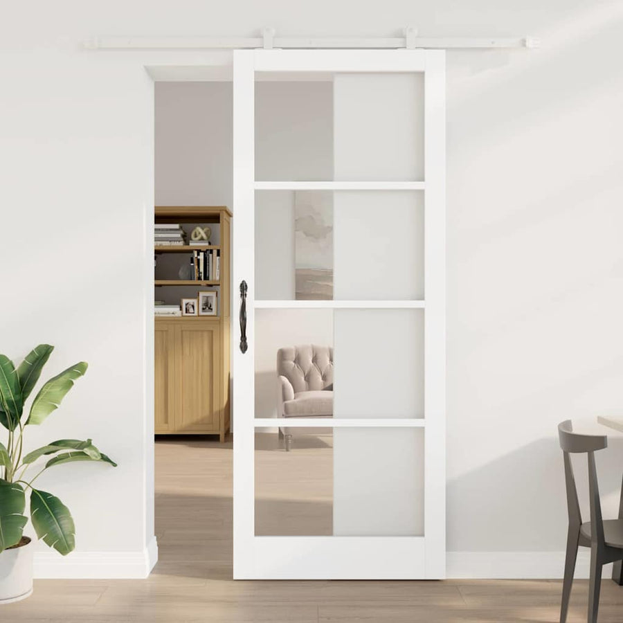 Schuifdeur Orkdal Hout En Metaal Wit 93 x 232 cm