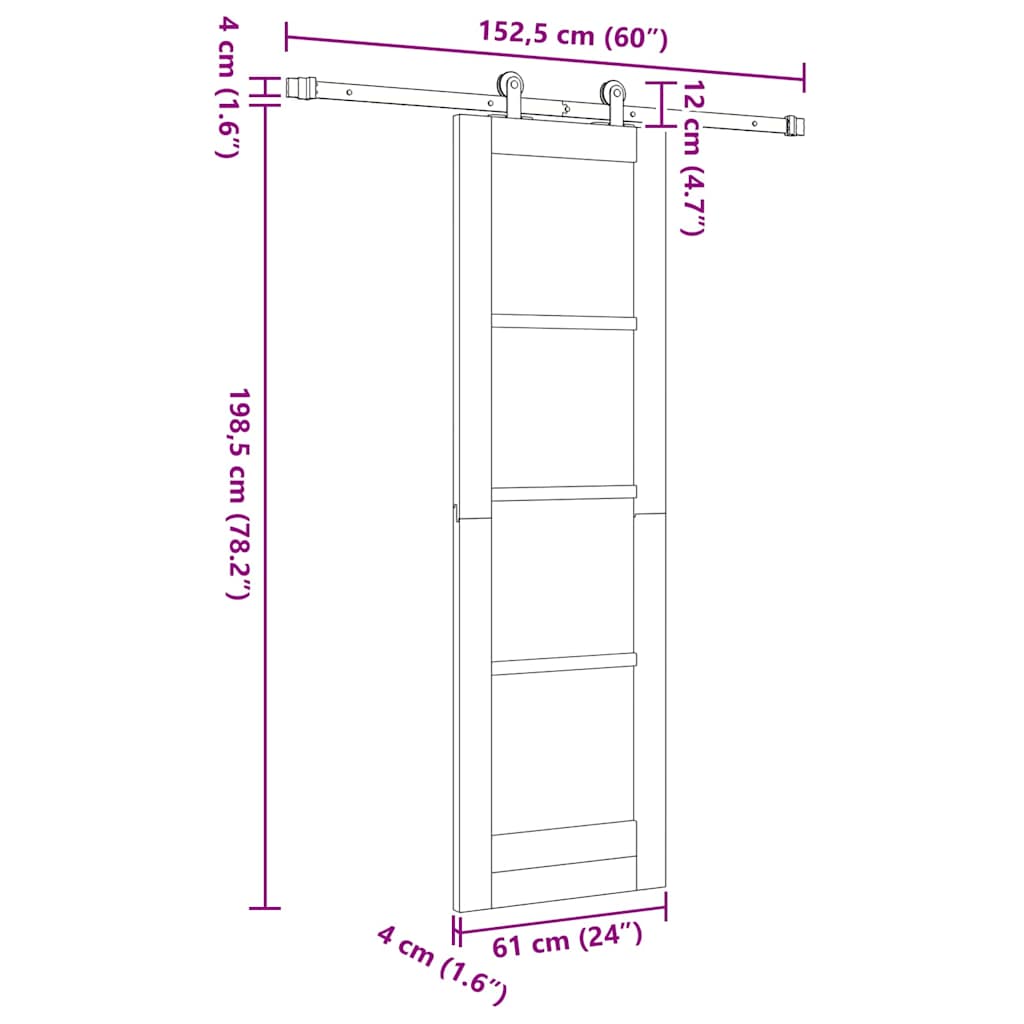 Schuifdeur Orkdal Naturel 61 X 198,5 Cm