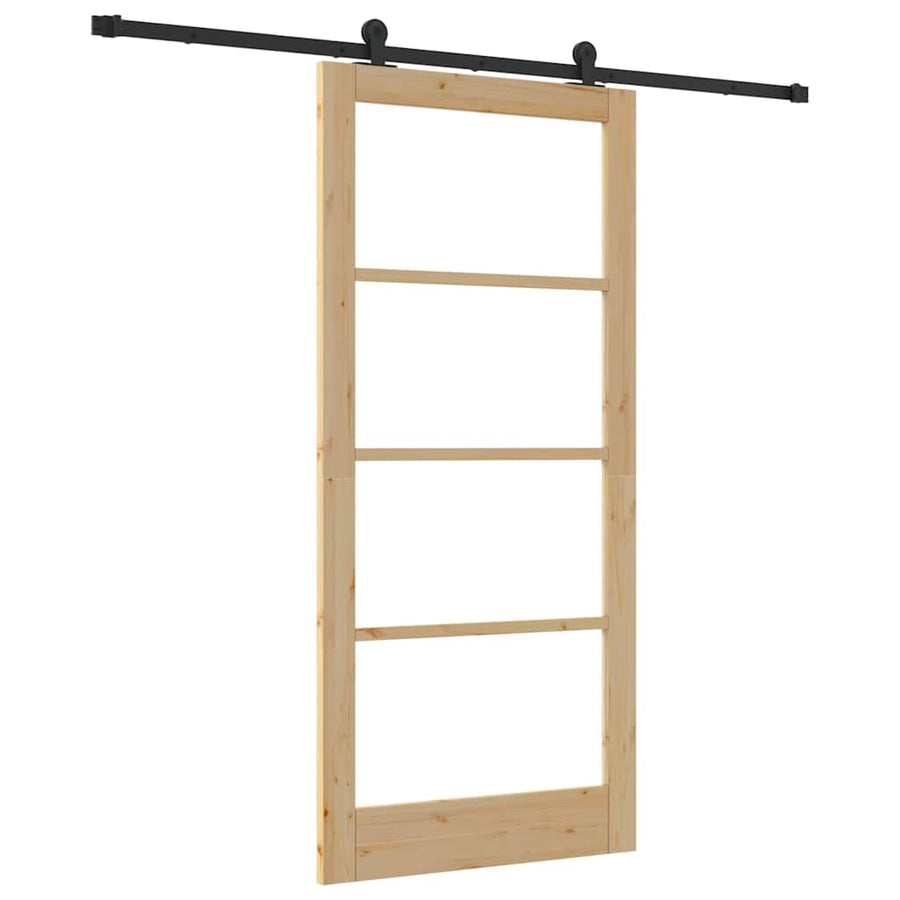 Schuifdeur Orkdal Bruin Hout En Metaal 93 x 202 cm