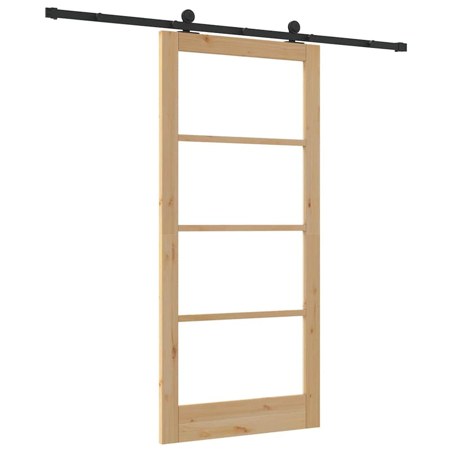 Schuifdeur Orkdal Bruin Hout En Metaal 93 x 202 cm