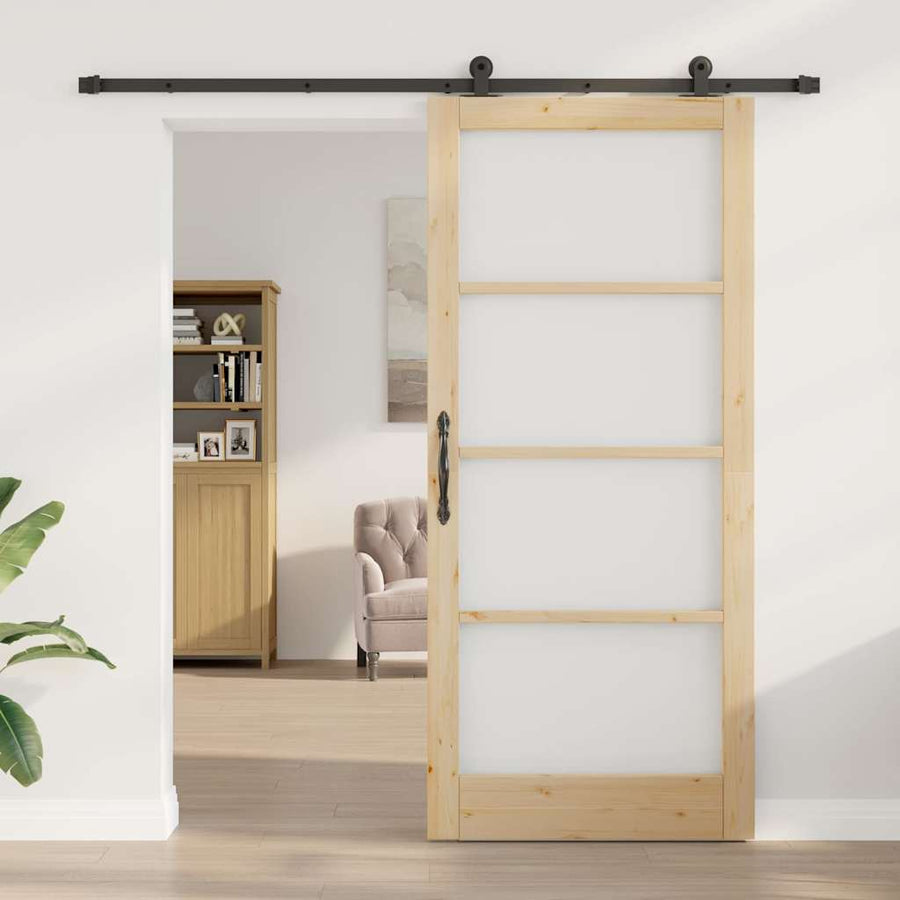 Schuifdeur Orkdal Bruin Hout En Metaal 93 x 211 cm