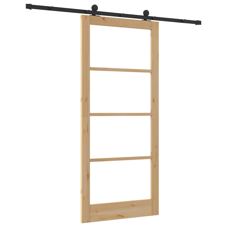 Schuifdeur Orkdal Bruin Hout En Metaal 93 x 211 cm