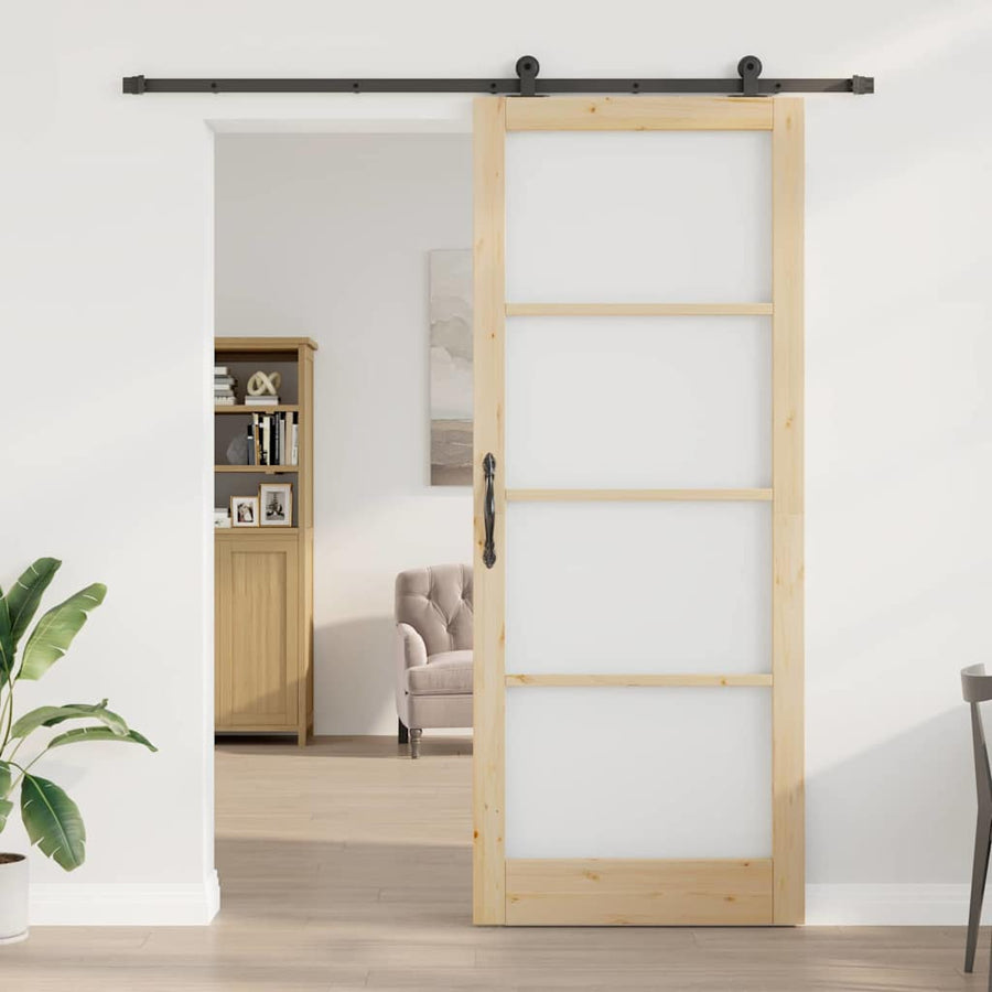 Schuifdeur Orkdal Bruin Hout En Metaal 93 x 232 cm