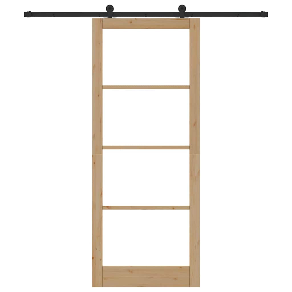 Schuifdeur Orkdal Bruin Hout En Metaal 93 x 232 cm