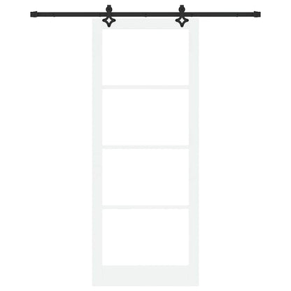 Schuifdeur Orkdal Hout En Metaal Wit En Zwart 93 x 232 cm