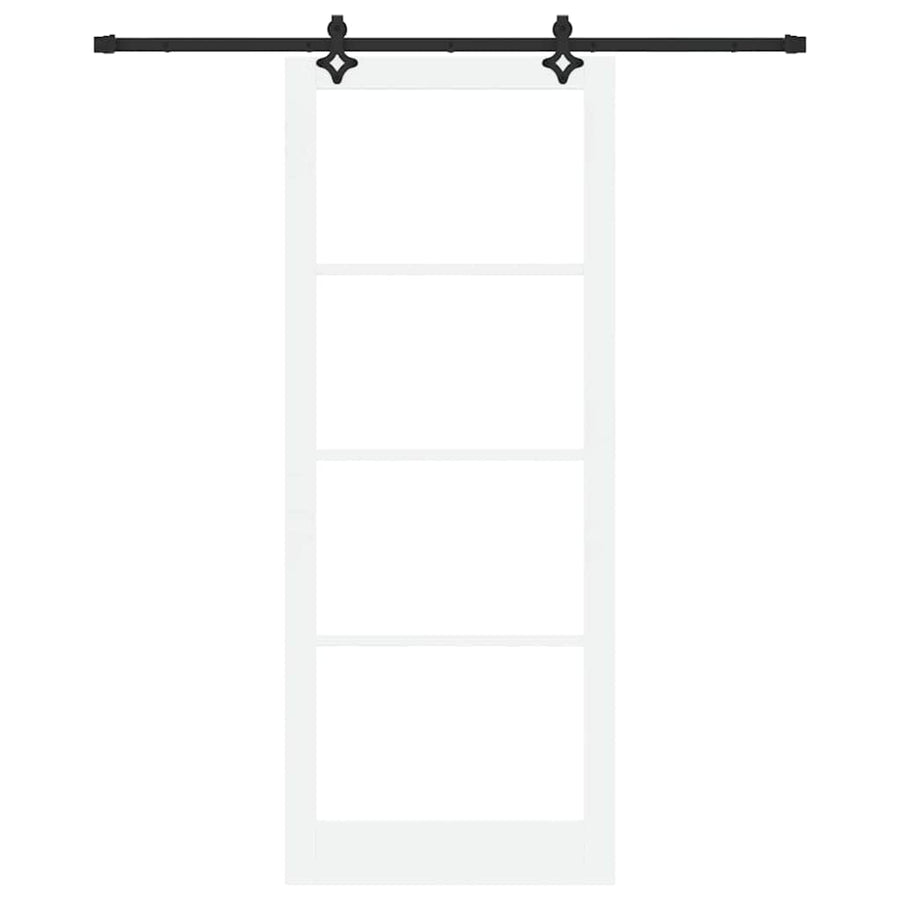 Schuifdeur Orkdal Hout En Metaal Wit En Zwart 93 x 232 cm
