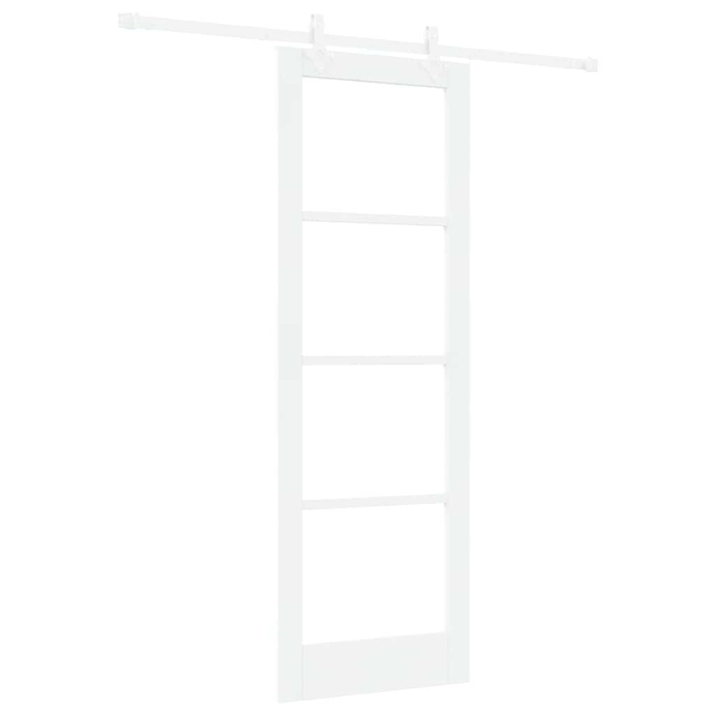 Schuifdeur Wit 73,5 x 211 cm Massief grenenhout en glas