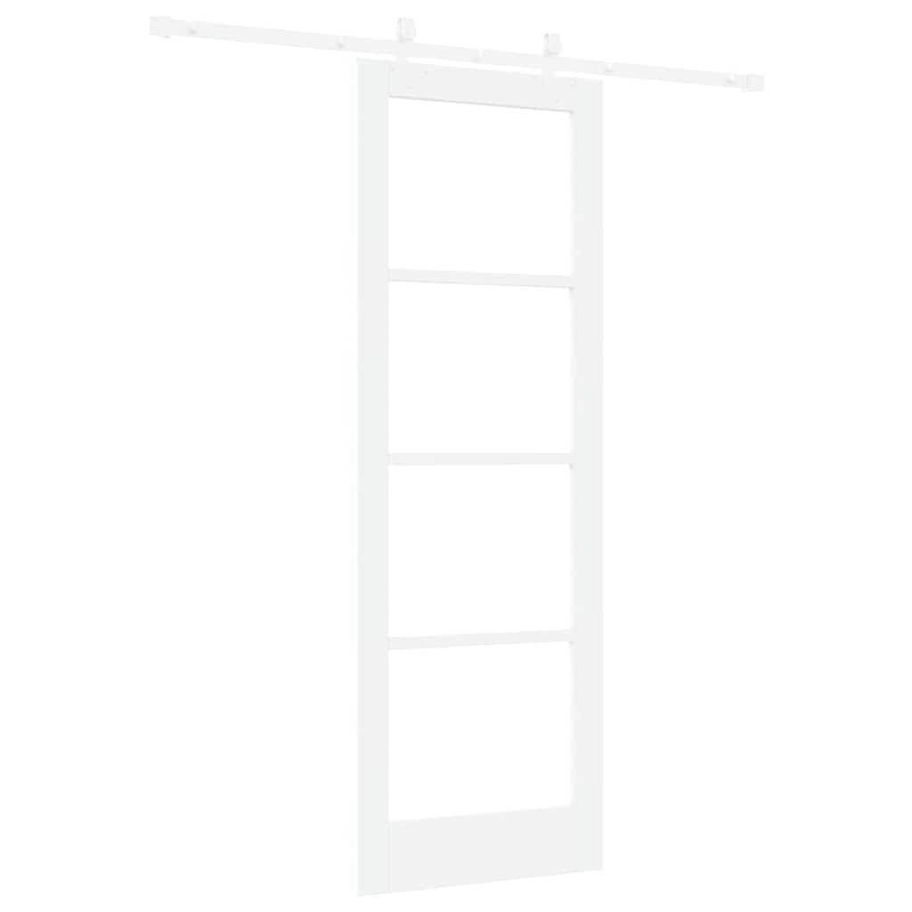 Schuifdeur Wit 73,5 x 211 cm Massief grenenhout en glas