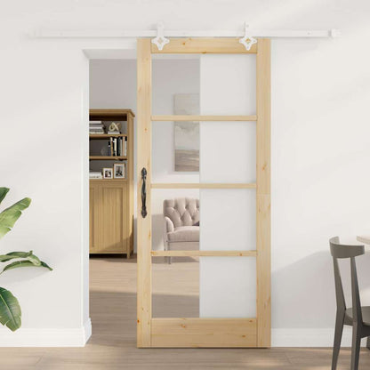 Schuifdeur Naturel 86 x 198,5 cm Massief grenenhout en glas