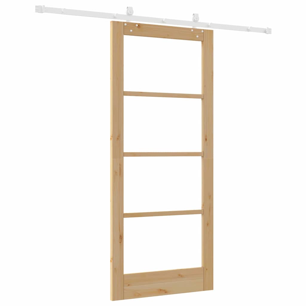 Schuifdeur Naturel 86 x 198,5 cm Massief grenenhout en glas