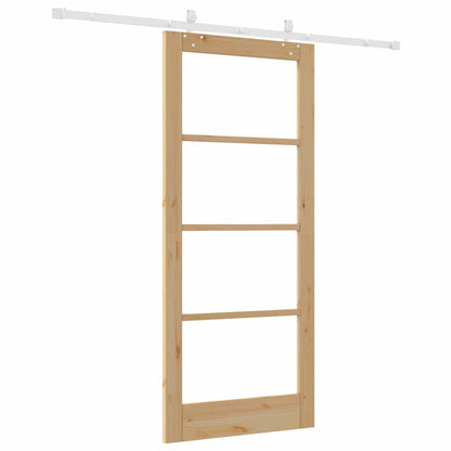 Schuifdeur Naturel 86 x 198,5 cm Massief grenenhout en glas