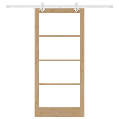 Schuifdeur Bruin Hout En Metaal Natuurlijk En Wit 93 x 202 cm