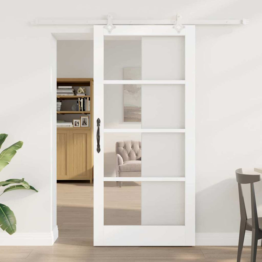 Schuifdeur Hout En Metaal Wit 93 x 202 cm