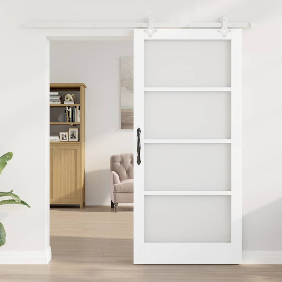 Schuifdeur Hout En Metaal Wit 93 x 202 cm