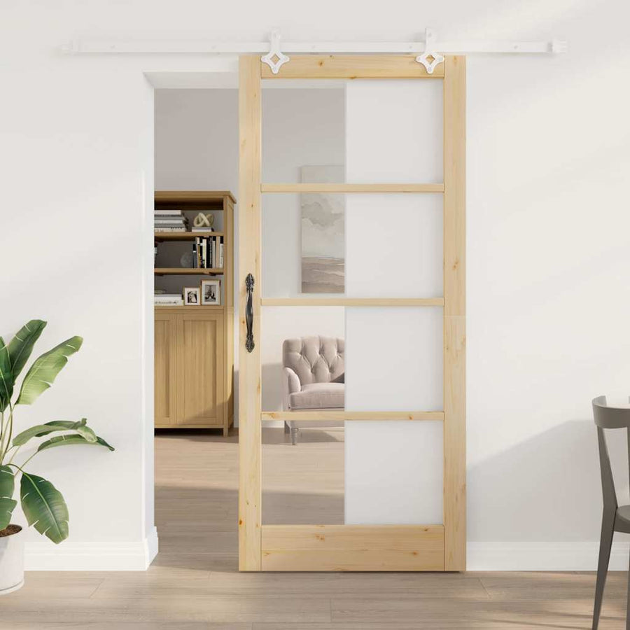 Schuifdeur Bruin Hout En Metaal 93 x 211 cm