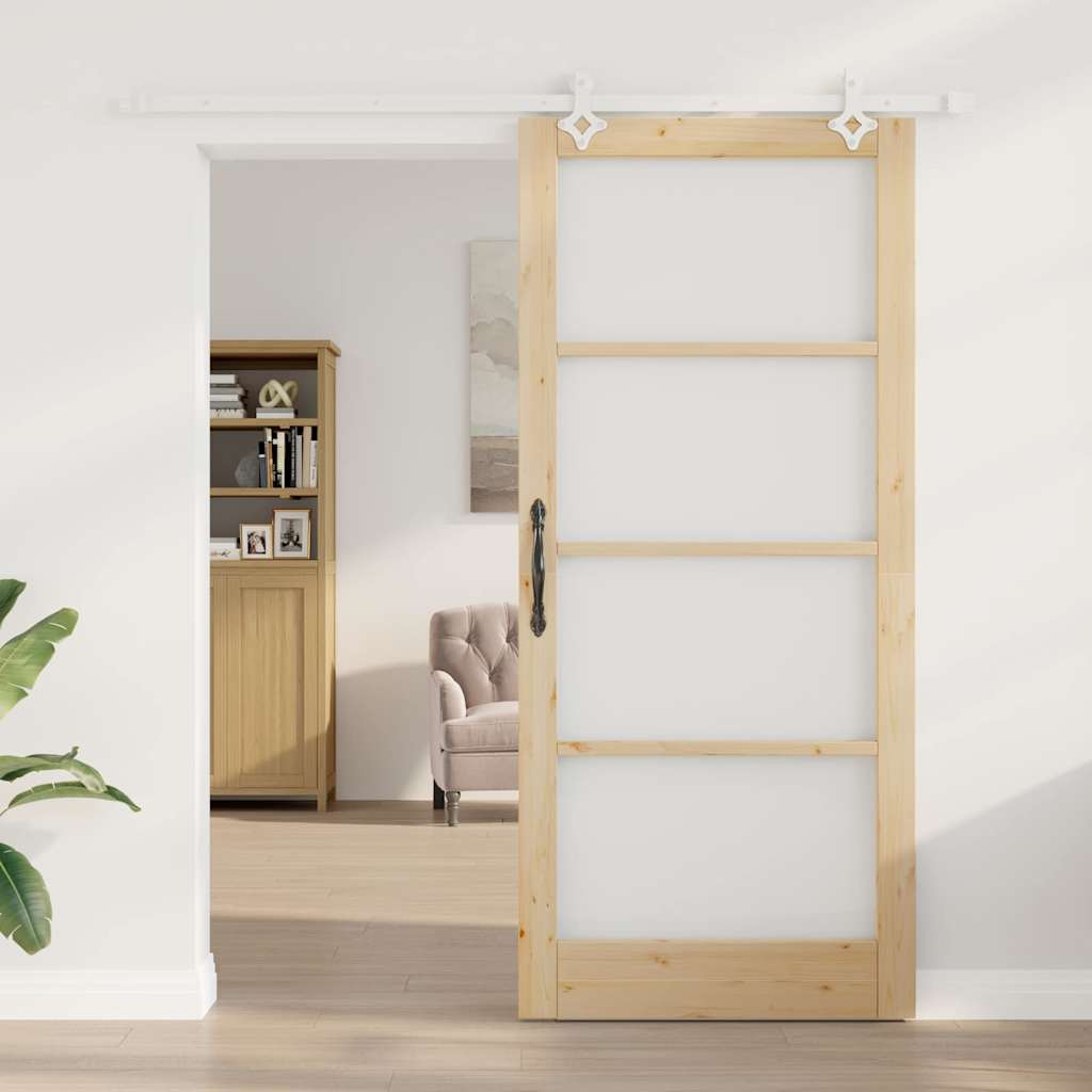 Schuifdeur Bruin Hout En Metaal 93 x 211 cm