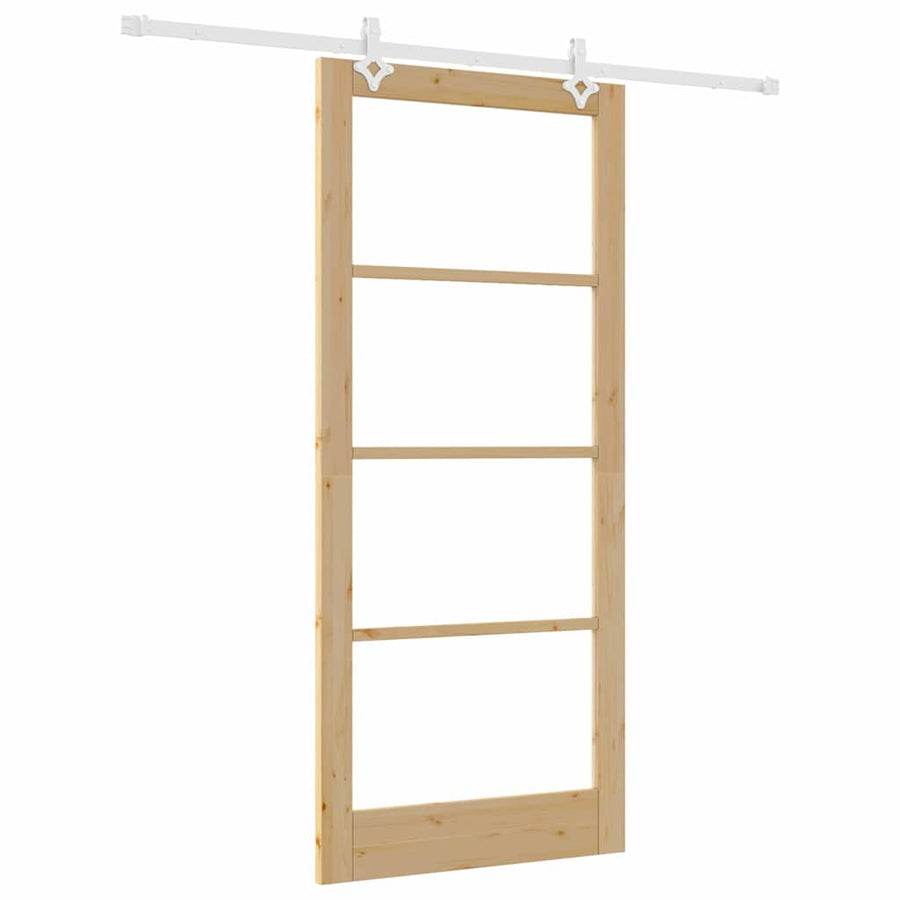 Schuifdeur Bruin Hout En Metaal 93 x 211 cm