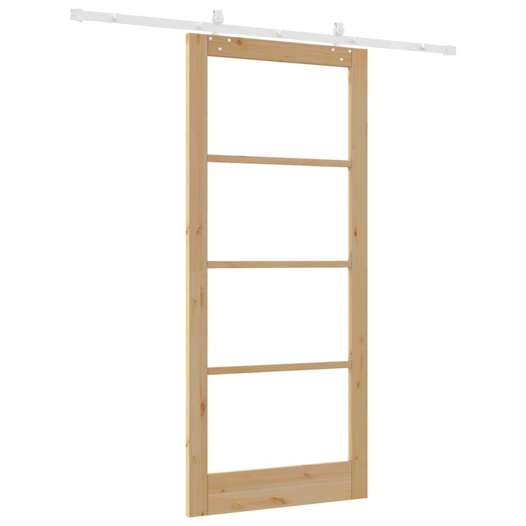 Schuifdeur Bruin Hout En Metaal 93 x 211 cm