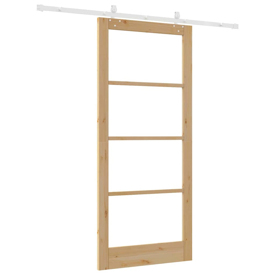 Schuifdeur Bruin Hout En Metaal 93 x 211 cm