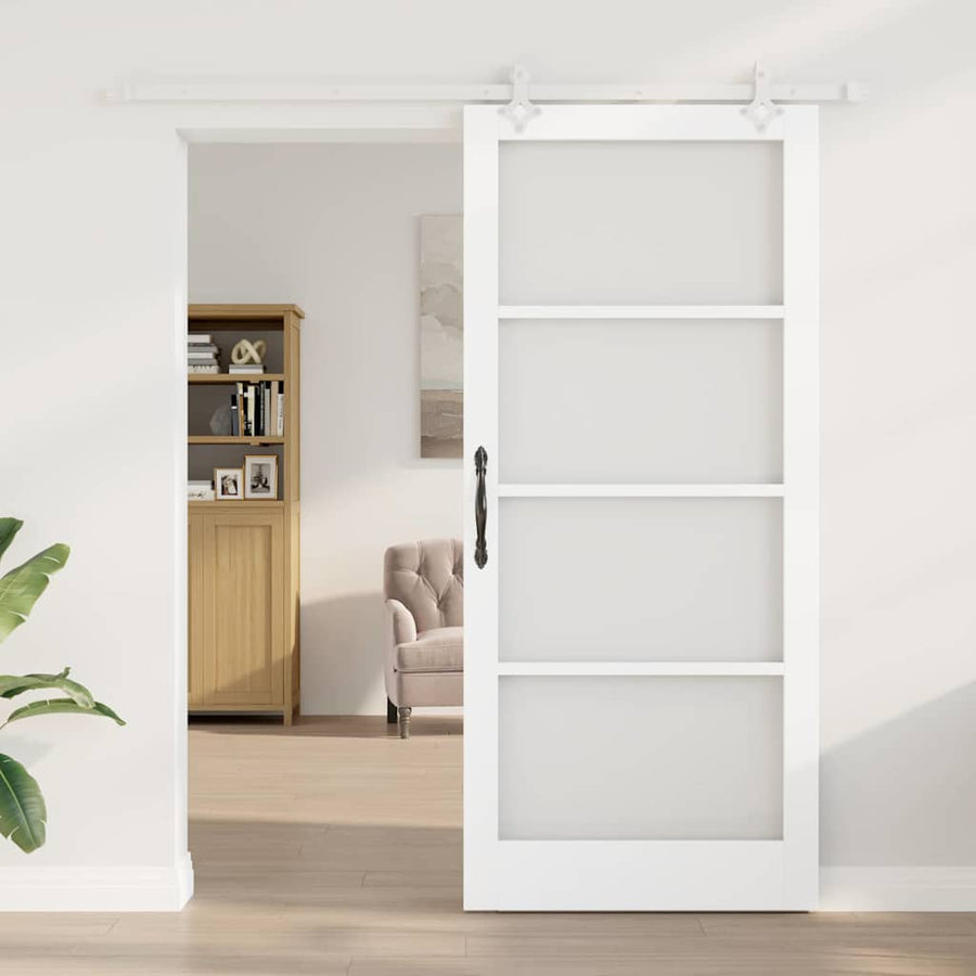 Schuifdeur Hout En Metaal Wit 93 x 211 cm