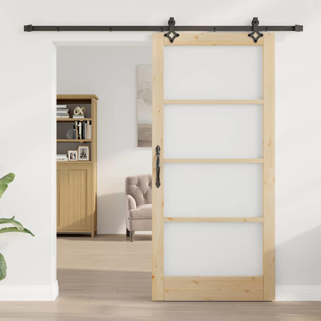Schuifdeur Anders Bruin Hout En Metaal 93 x 202 cm