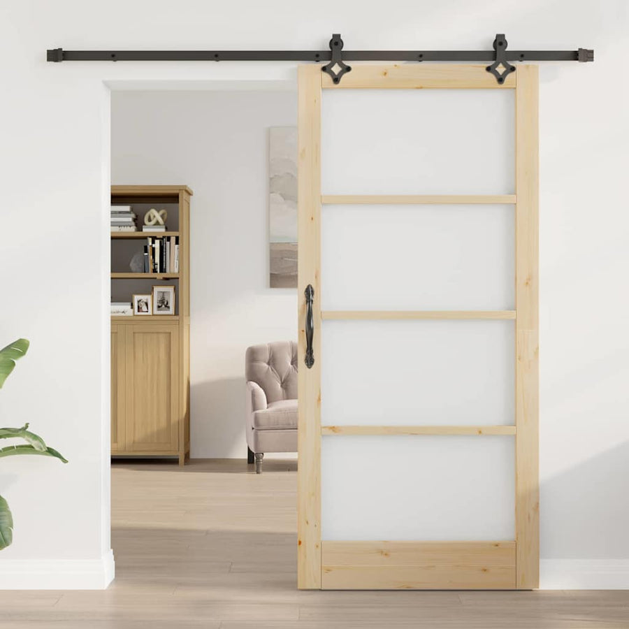Schuifdeur Anders Bruin Hout En Metaal 93 x 202 cm